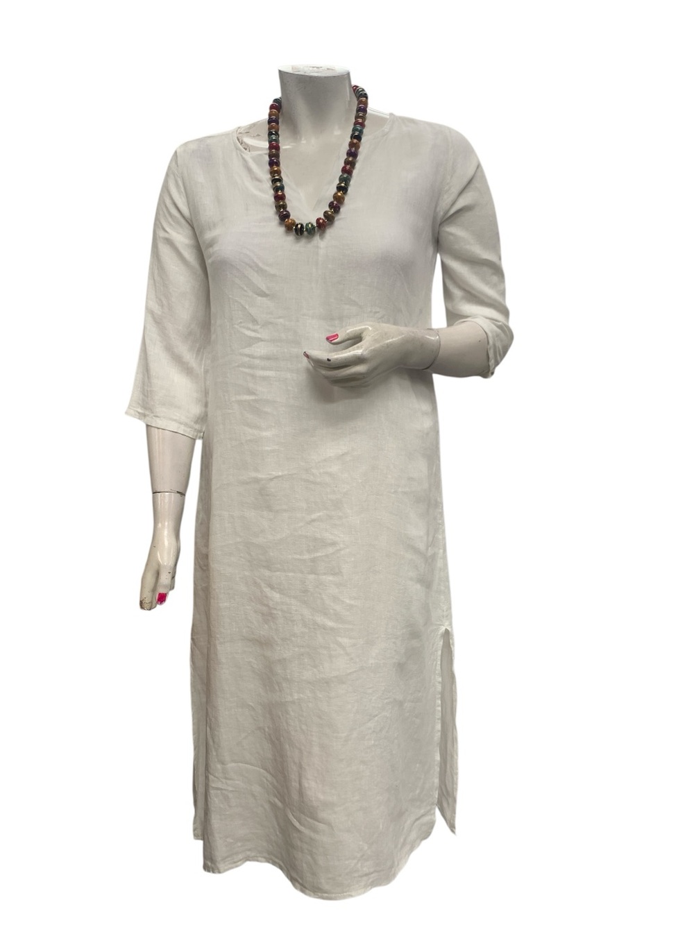 a miniimalist White Linen Tunic Dress Size XL
